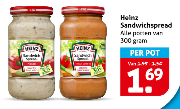 Heinz   sandwich spread folder aanbieding bij  Hoogvliet - details