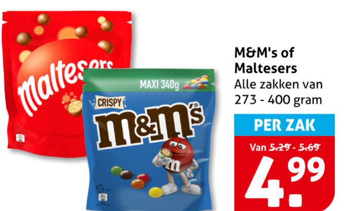 Maltesers   chocoladepindas, chocolade folder aanbieding bij  Hoogvliet - details