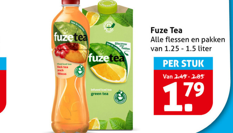 Fuze Tea   ice tea folder aanbieding bij  Hoogvliet - details