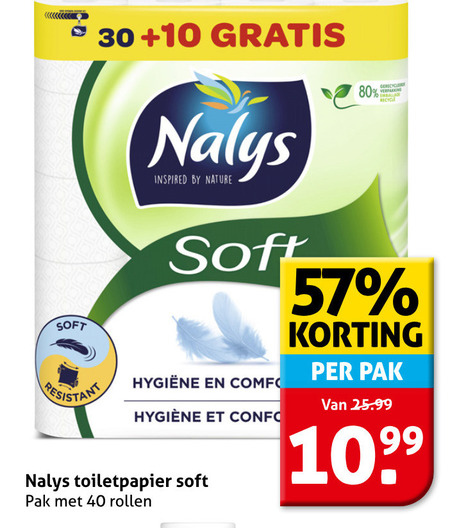 Nalys   toiletpapier folder aanbieding bij  Hoogvliet - details