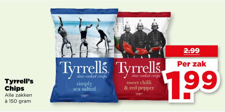 Tyrells   chips folder aanbieding bij  Plus - details