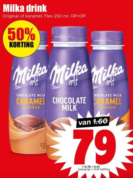 Milka   chocolademelk folder aanbieding bij  Dirk - details