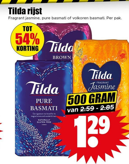 Tilda   rijst folder aanbieding bij  Dirk - details