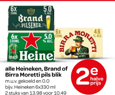 Birra Moretti   blikje bier folder aanbieding bij  Spar - details