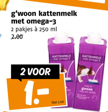 Gwoon   kattenmelk folder aanbieding bij  Poiesz - details