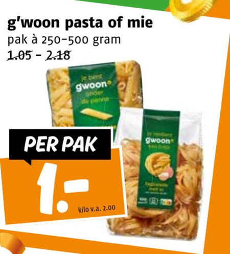Gwoon   pasta, mie folder aanbieding bij  Poiesz - details