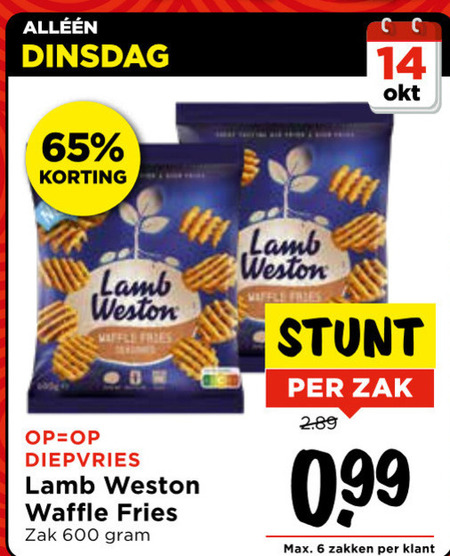 Lamb and Weston   patat folder aanbieding bij  Vomar - details