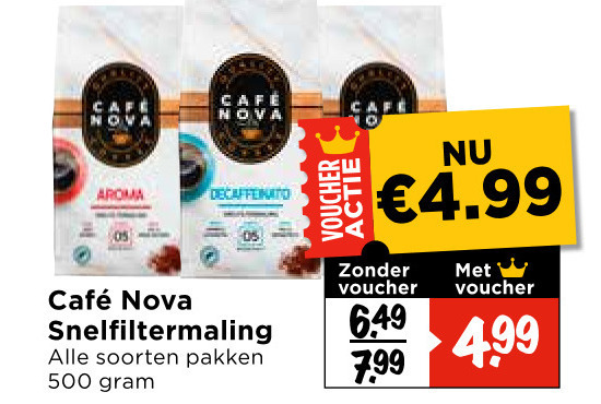 Cafe Nova   koffie folder aanbieding bij  Vomar - details