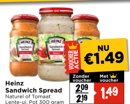 Heinz   sandwich spread folder aanbieding bij  Vomar - details