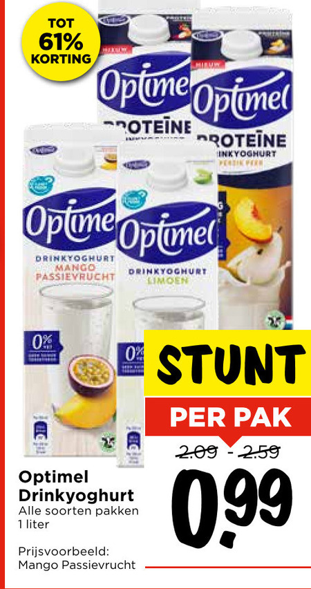 Optimel   drinkyoghurt folder aanbieding bij  Vomar - details