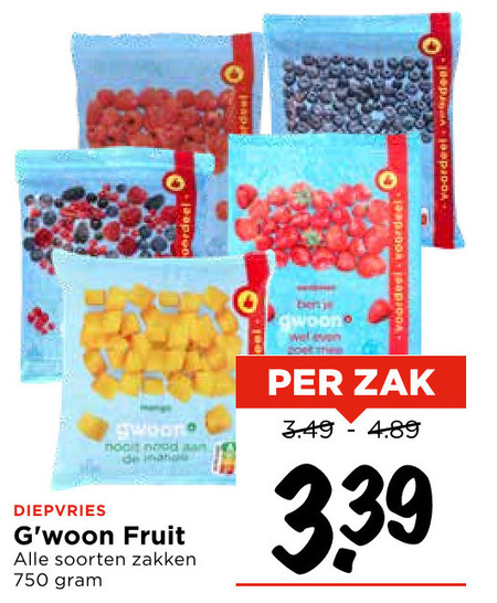 Gwoon   diepvriesfruit folder aanbieding bij  Vomar - details