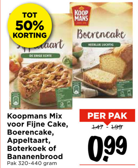 Koopmans   cakemix, bakmix folder aanbieding bij  Vomar - details
