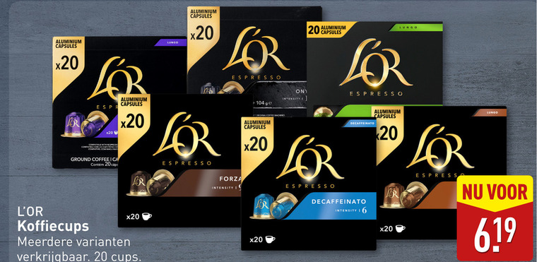 Douwe Egberts L Or   koffiecups folder aanbieding bij  Aldi - details