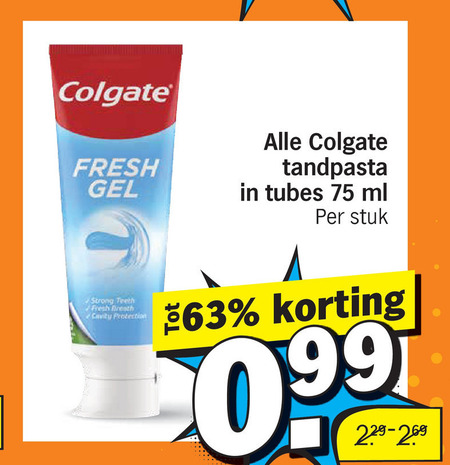 Colgate   tandpasta folder aanbieding bij  Albert&nbsp;Heijn - details