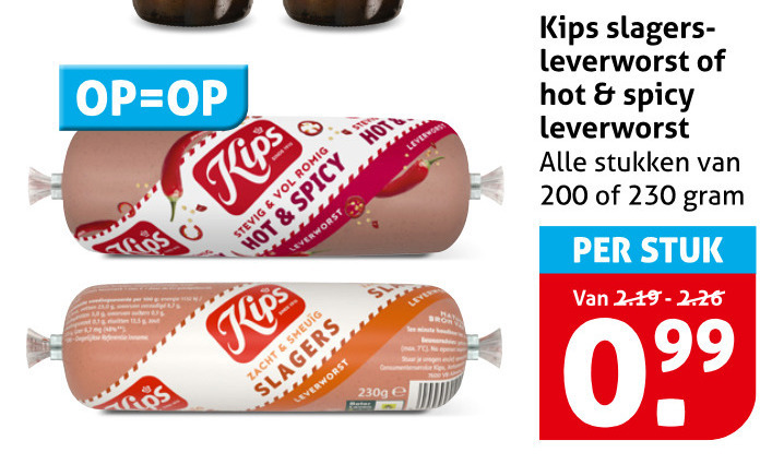 Kips   leverworst folder aanbieding bij  Hoogvliet - details