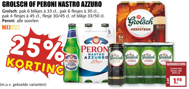 Peroni   speciaalbier, blikje bier folder aanbieding bij  MCD&nbsp;Supermarkt&nbsp;Basis - details