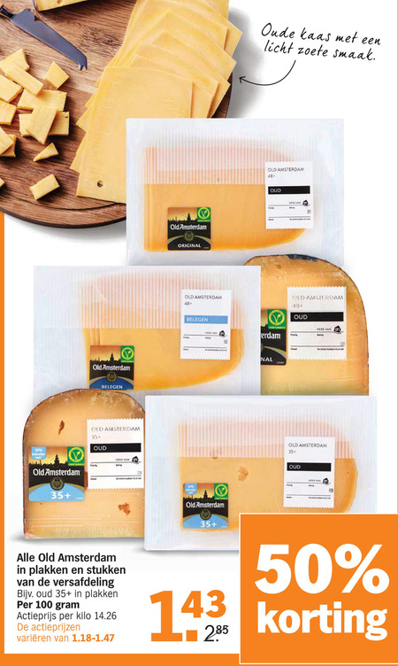 Old Amsterdam   kaas, kaasplakken folder aanbieding bij  Albert Heijn - details
