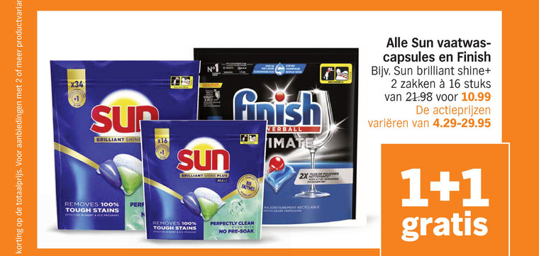 Sun   vaatwasmiddel folder aanbieding bij  Albert Heijn - details