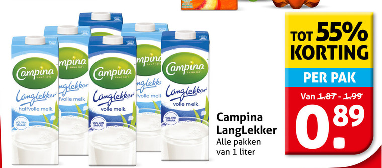 Campina   melk folder aanbieding bij  Hoogvliet - details