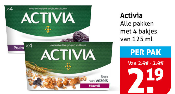 Danone Activia   vruchtenyoghurt folder aanbieding bij  Hoogvliet - details