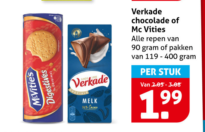 Verkade   chocolade, biscuits folder aanbieding bij  Hoogvliet - details