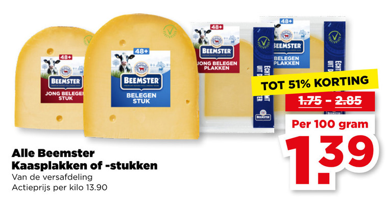 Beemster   kaas, kaasplakken folder aanbieding bij  Plus - details