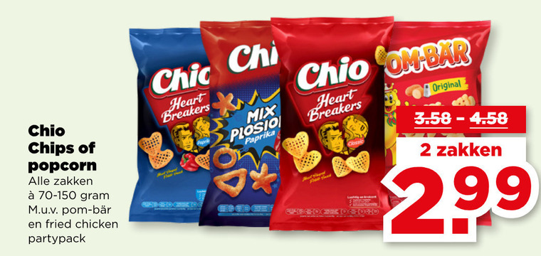 Chio   chips, popcorn folder aanbieding bij  Plus - details