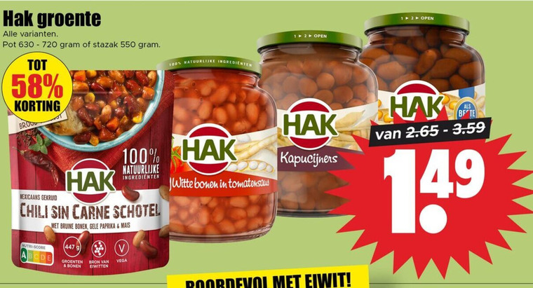 Hak   bruine bonen, bonen folder aanbieding bij  Dirk - details