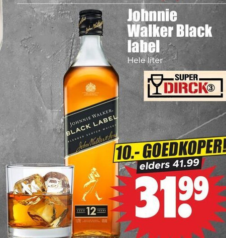 Johnnie Walker   whisky folder aanbieding bij  Dirk - details