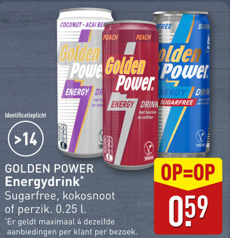 Golden Power   energiedrank folder aanbieding bij  Aldi - details