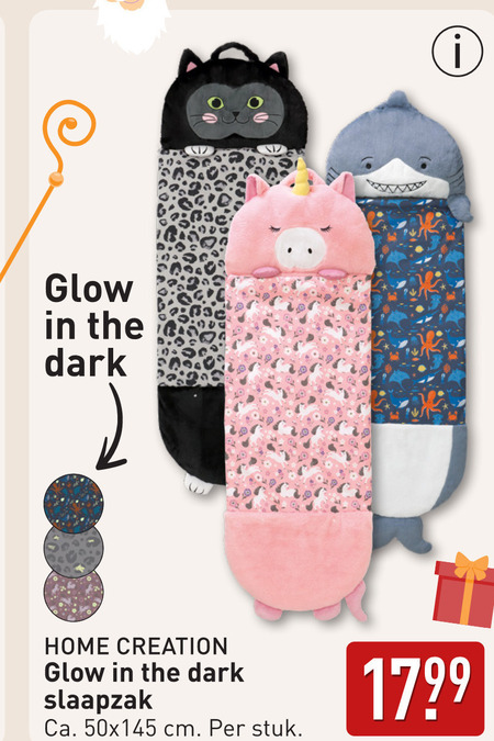 slaapzak glow dark home creation ca. cm stuk  folder aanbieding bij Aldi