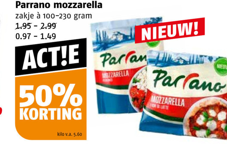 Parrano   mozzarella folder aanbieding bij  Poiesz - details