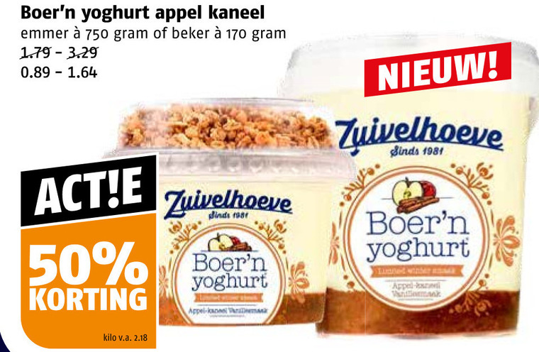 Zuivelhoeve   vruchtenyoghurt folder aanbieding bij  Poiesz - details