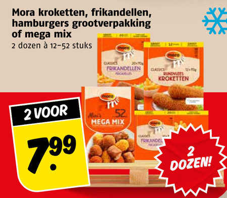 Mora   hamburger, kroket folder aanbieding bij  Poiesz - details