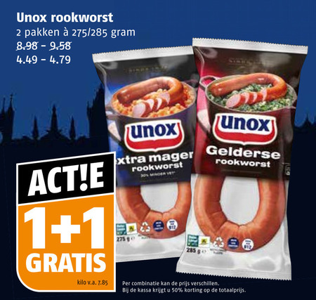 Unox   rookworst folder aanbieding bij  Poiesz - details