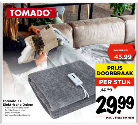 Tomado   elektrische deken folder aanbieding bij  Vomar - details
