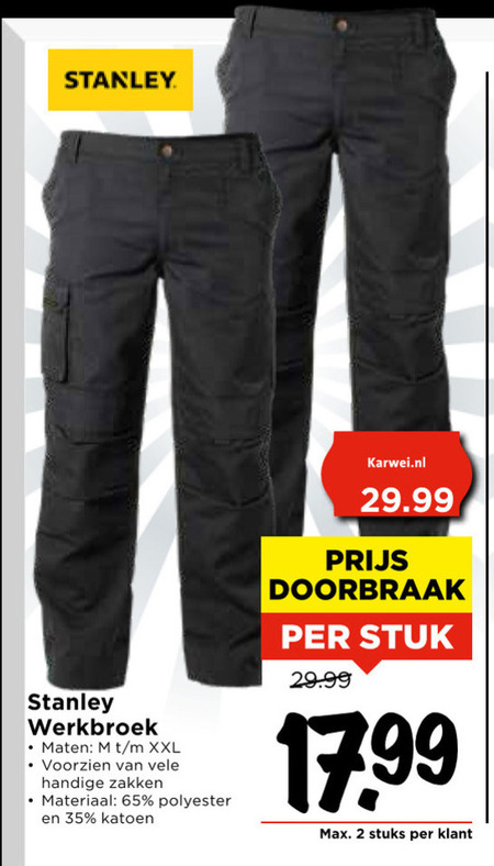 Stanley   werkbroek folder aanbieding bij  Vomar - details