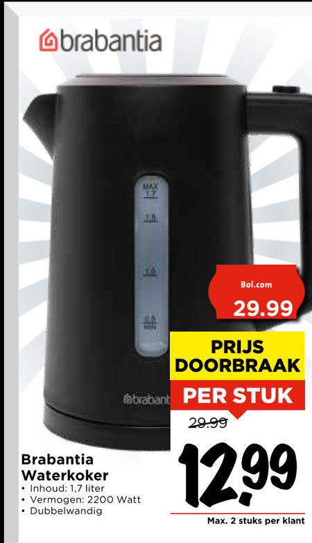 Brabantia   waterkoker folder aanbieding bij  Vomar - details