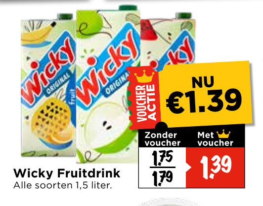 Wicky   fruitdrank folder aanbieding bij  Vomar - details