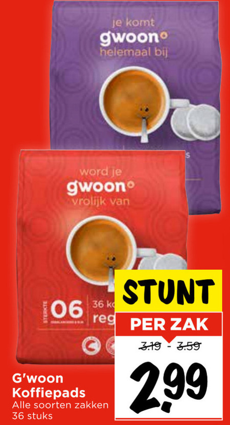 Gwoon   koffiepad folder aanbieding bij  Vomar - details