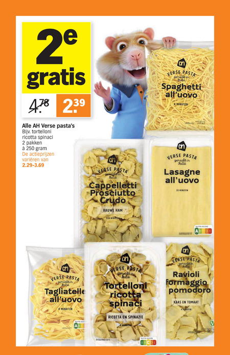 Albert Heijn Huismerk   tagliatelle, pasta folder aanbieding bij  Albert&nbsp;Heijn - details