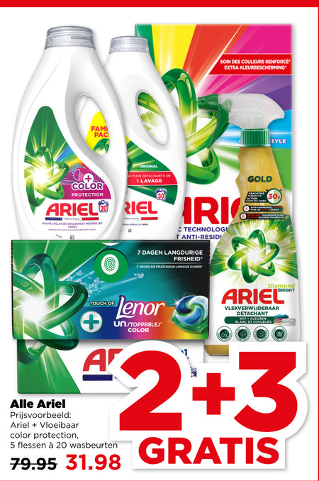 Ariel   wasmiddel folder aanbieding bij  Plus - details