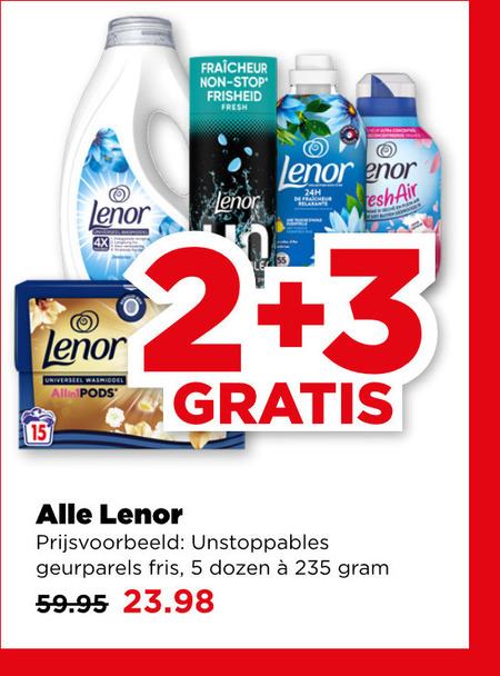 Lenor   wasmiddel folder aanbieding bij  Plus - details
