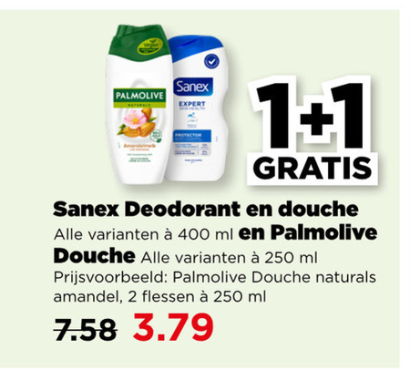 Sanex   deodorant, douchegel folder aanbieding bij  Plus - details