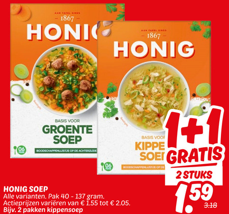 Honig   soep folder aanbieding bij  Dekamarkt - details