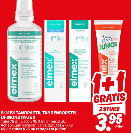 Elmex   mondwater, tandenborstel folder aanbieding bij  Dekamarkt - details