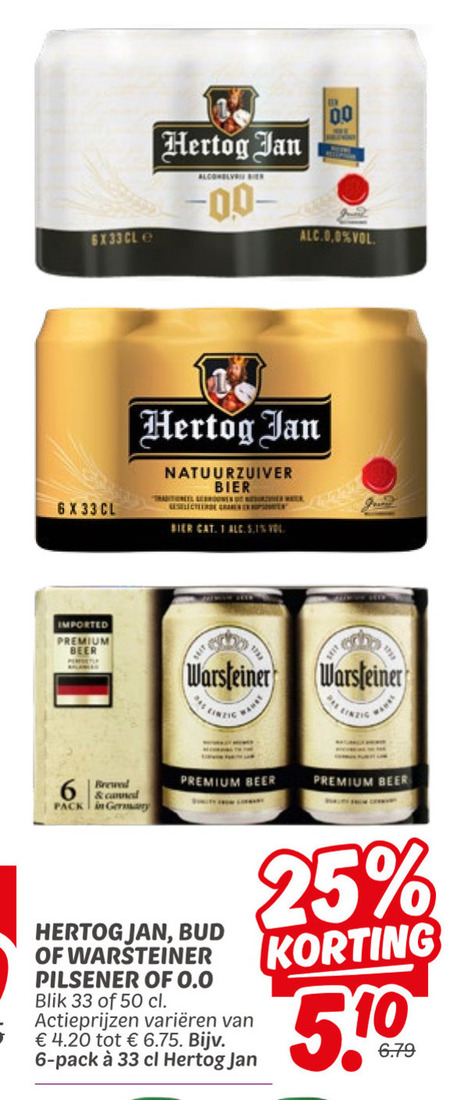 Bud   blikje bier folder aanbieding bij  Dekamarkt - details