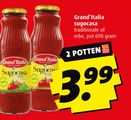 Grand Italia   pastasaus folder aanbieding bij  Boni - details
