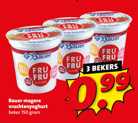 Bauer   vruchtenyoghurt folder aanbieding bij  Boni - details