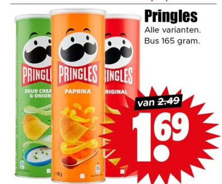 Pringles   chips folder aanbieding bij  Dirk - details
